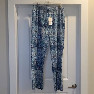 Blue & white flowy pants